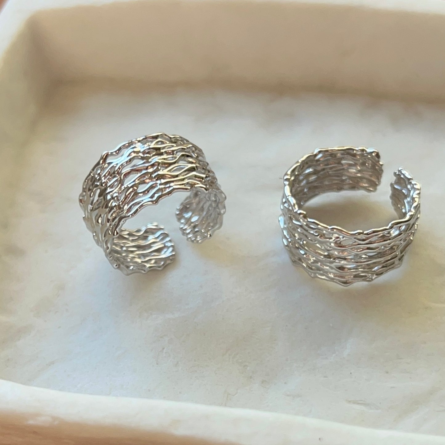 Anillo ajustable de plata, anillo para todos los dedos. Anillos ajustables plateado