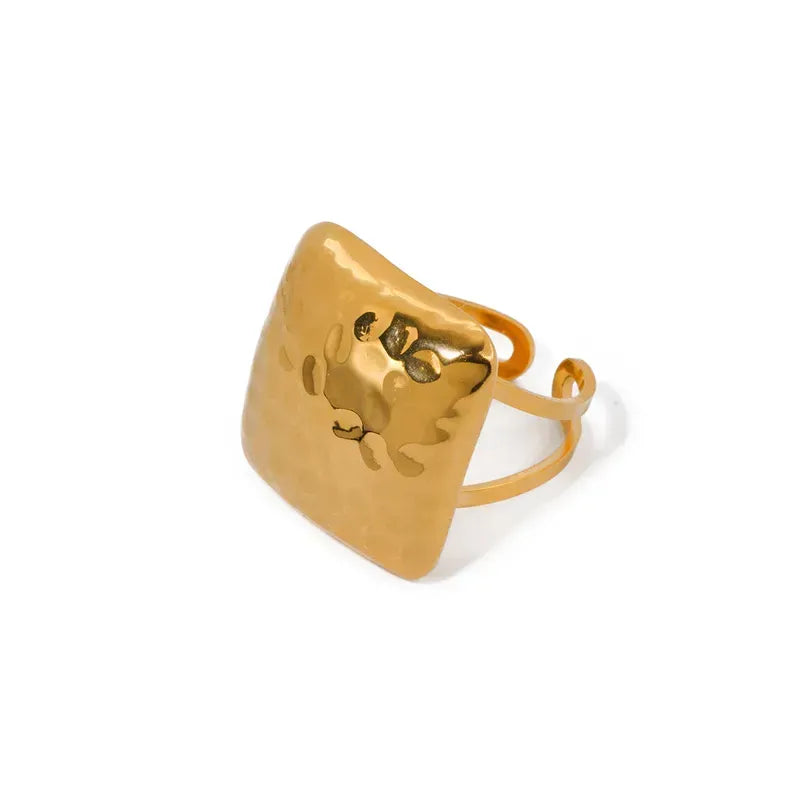 Anillo ajustable chapado en oro 18k