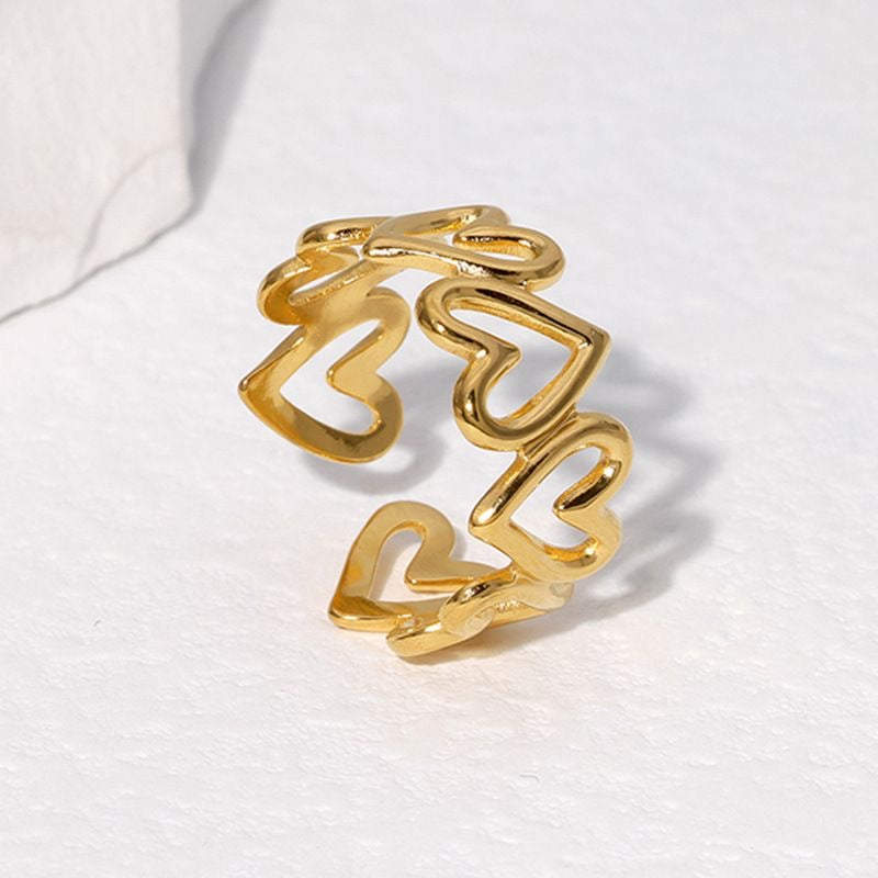 Anillo ajustable con corazones