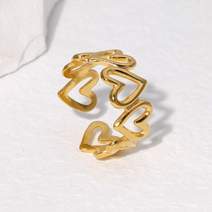 Anillo ajustable con corazones