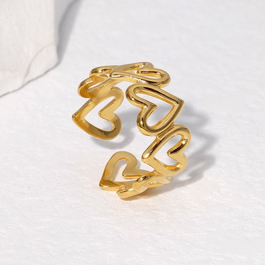 Anillo ajustable con corazones