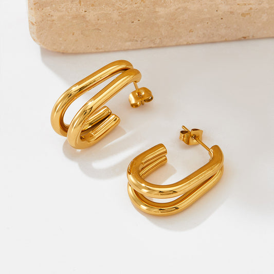 Pendientes Geo Dorado