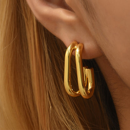 Pendientes Geo Dorado